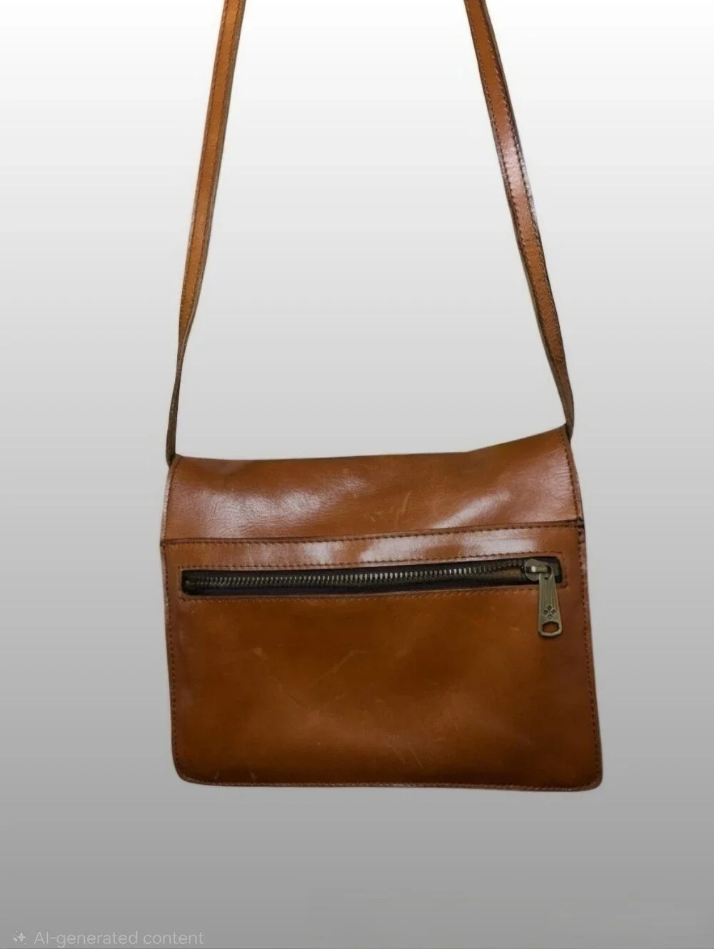 Patricia Nash Vintage Cognac Leather Crossbody Organizer Bag